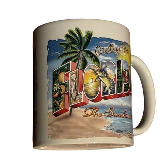 Greetings From Florida Coffee Mug Explore America Montage Vacation 11 ounce cup - Picture 3 of 5